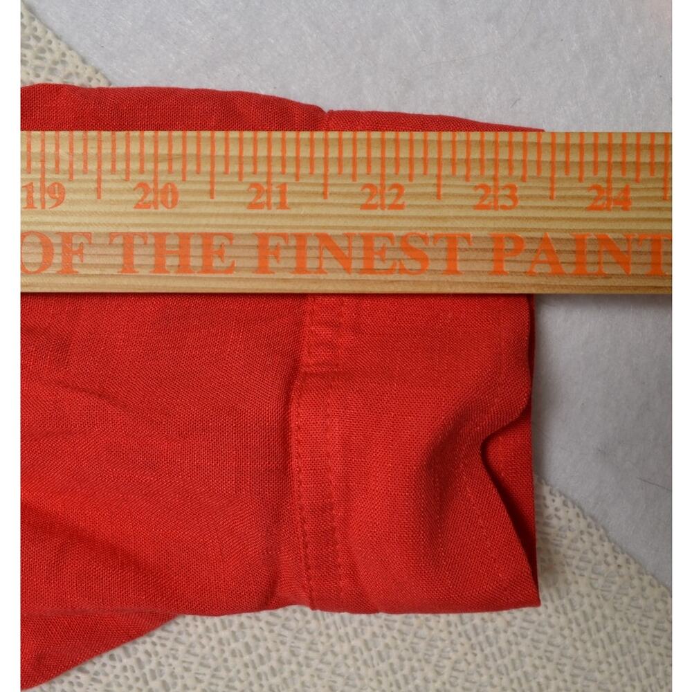 Chico's Women's Size 2 XL Red Roll Tab Sleeve Blouse Top Back Button Detail - Picture 8 of 10